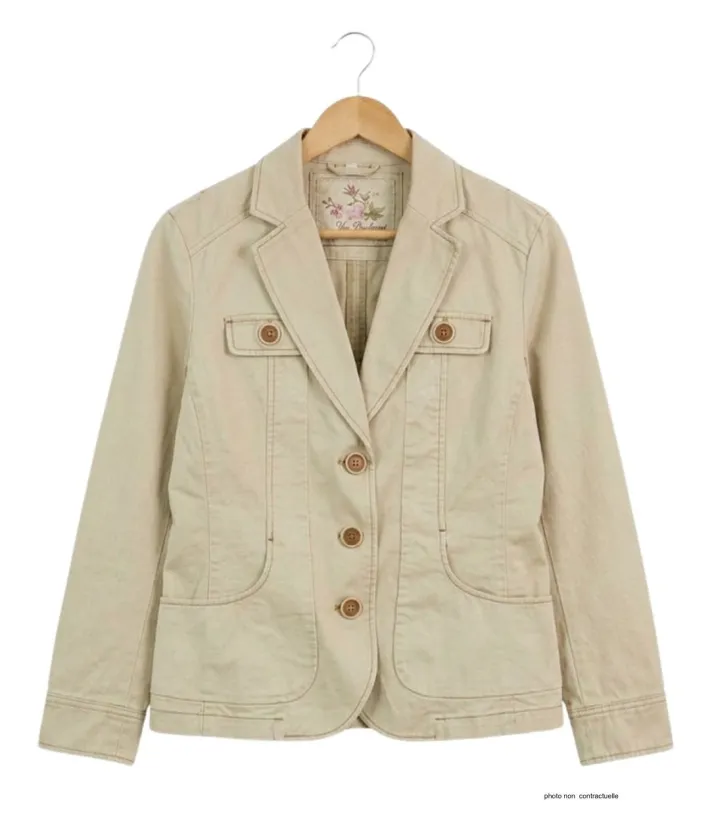 MAYFLOWER SE1080 Veste tissu extensible beige femme
