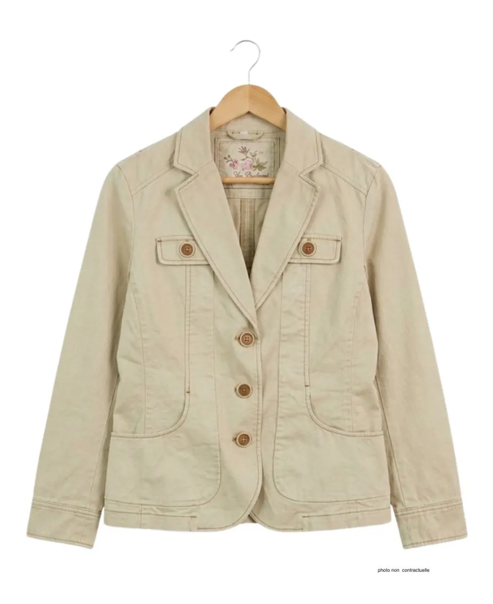 MAYFLOWER SE1080 Veste tissu extensible beige femme