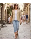 MAYFLOWER SE1080 Veste tissu extensible beige femme