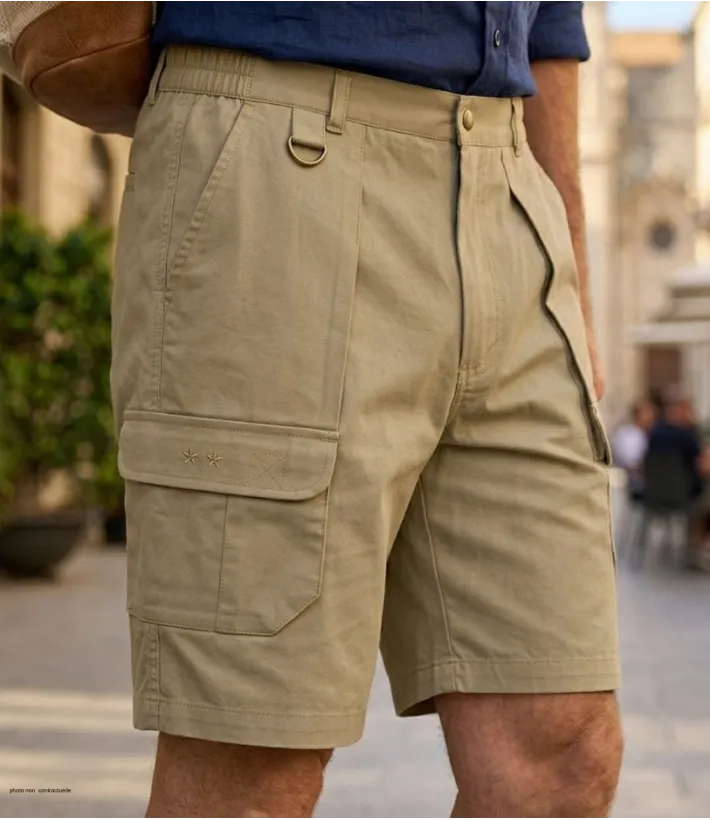 Short homme MAYFLOWER 710099U001 | Bermuda robuste camel marron