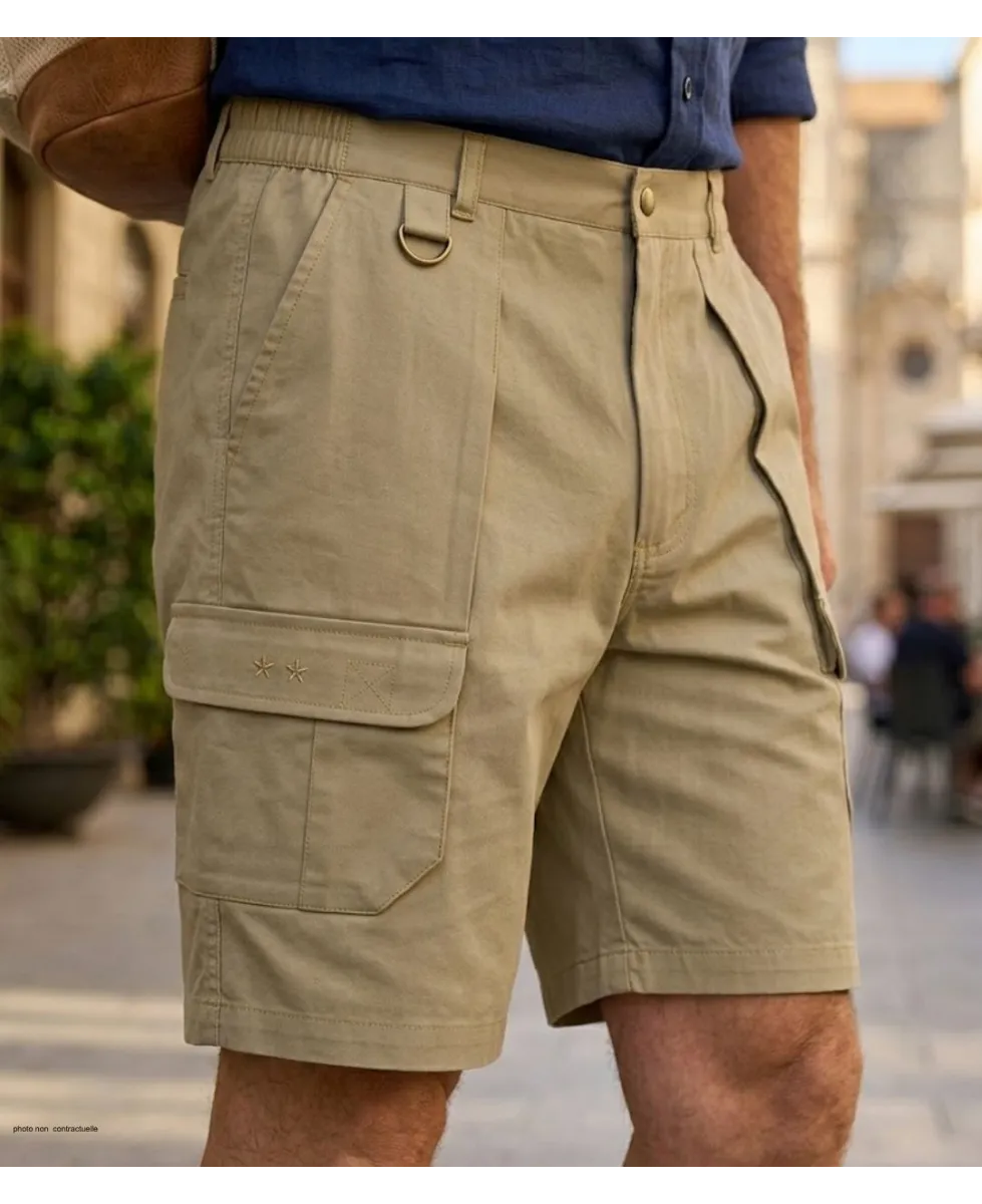 Short homme MAYFLOWER 710099U001 | Bermuda robuste camel marron
