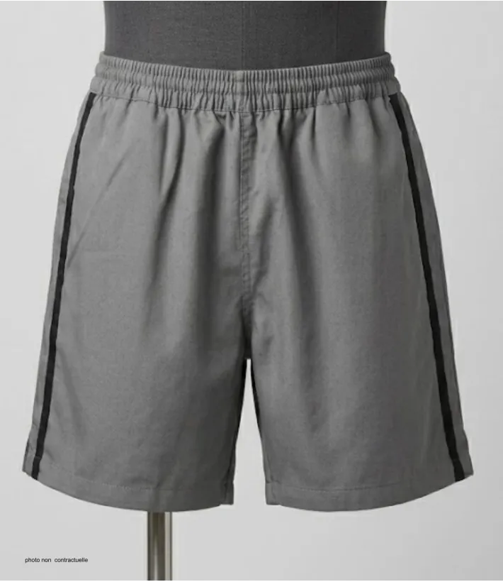 Short CHALLENGER 8L | Short homme élastiqué gris noir coton