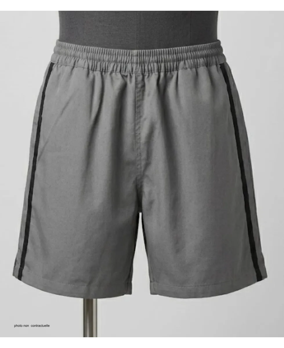 Short CHALLENGER 8L | Short homme élastiqué gris noir coton