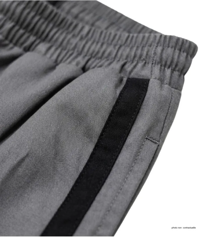 Short CHALLENGER 8L | Short homme élastiqué gris noir coton