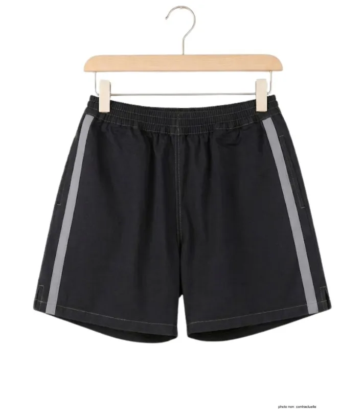 Short CHALLENGER 8L | Short homme élastiqué noir gris coton