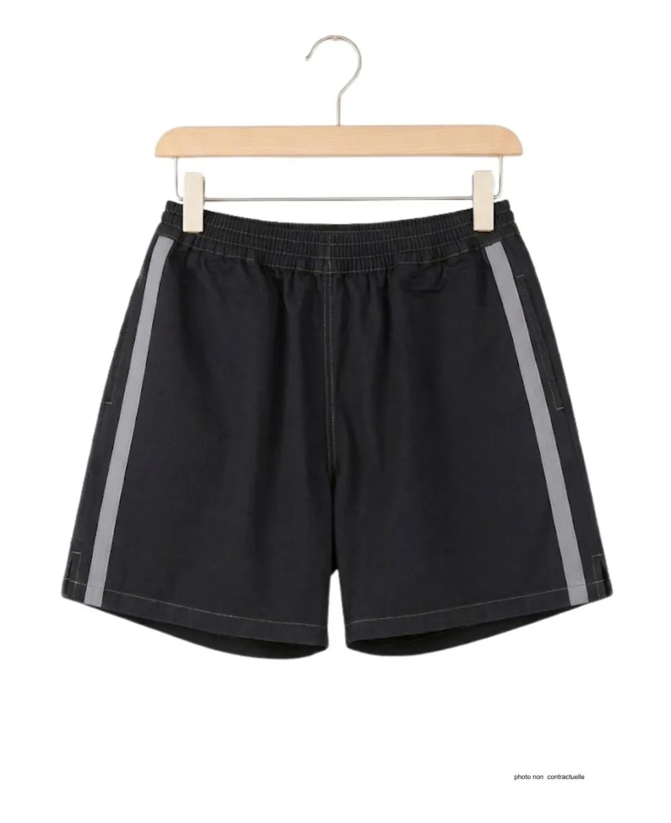 Short CHALLENGER 8L | Short homme élastiqué noir gris coton