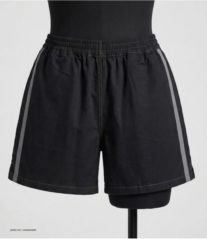 Short CHALLENGER 8L | Short homme élastiqué noir gris coton
