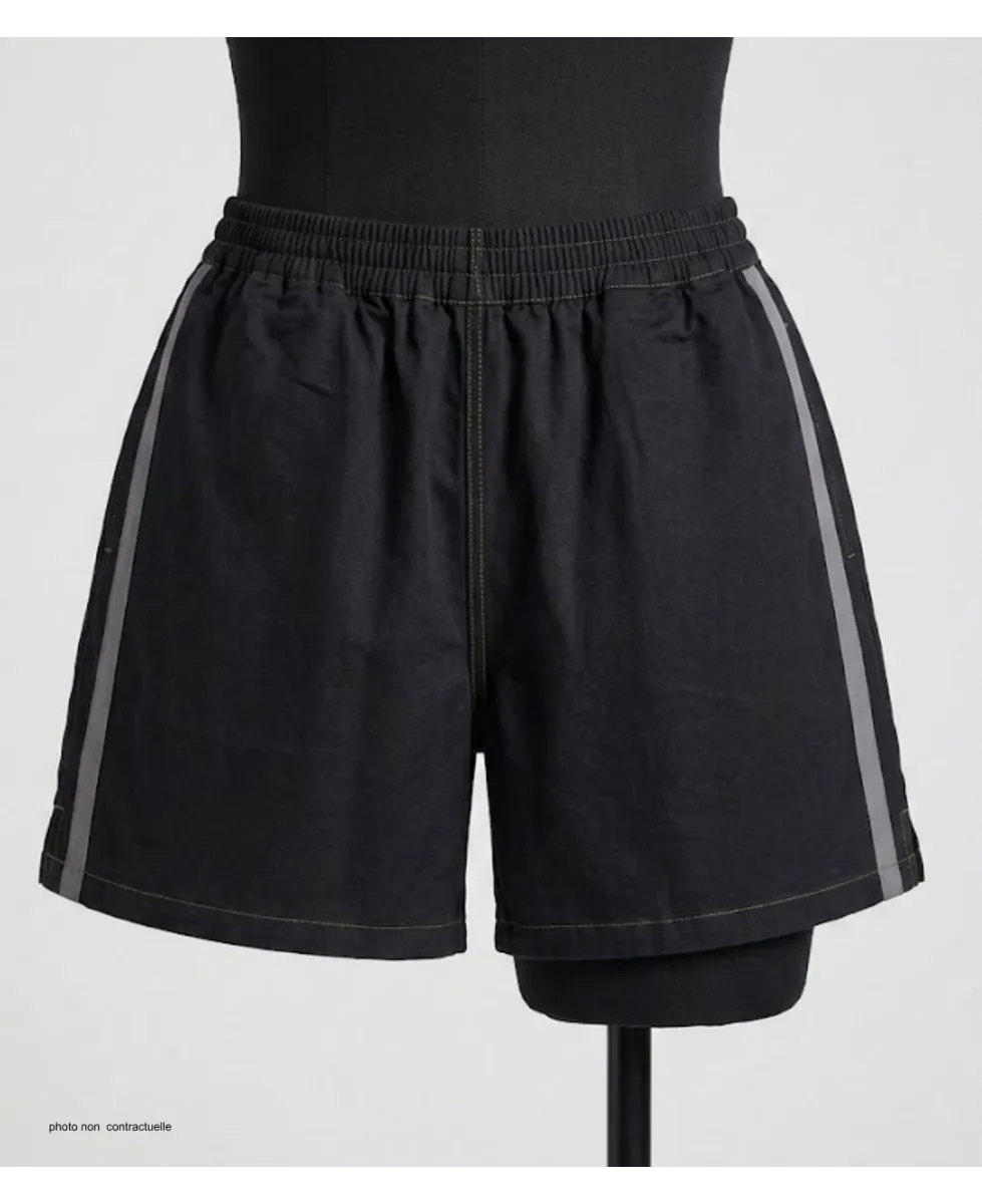 Short CHALLENGER 8L | Short homme élastiqué noir gris coton