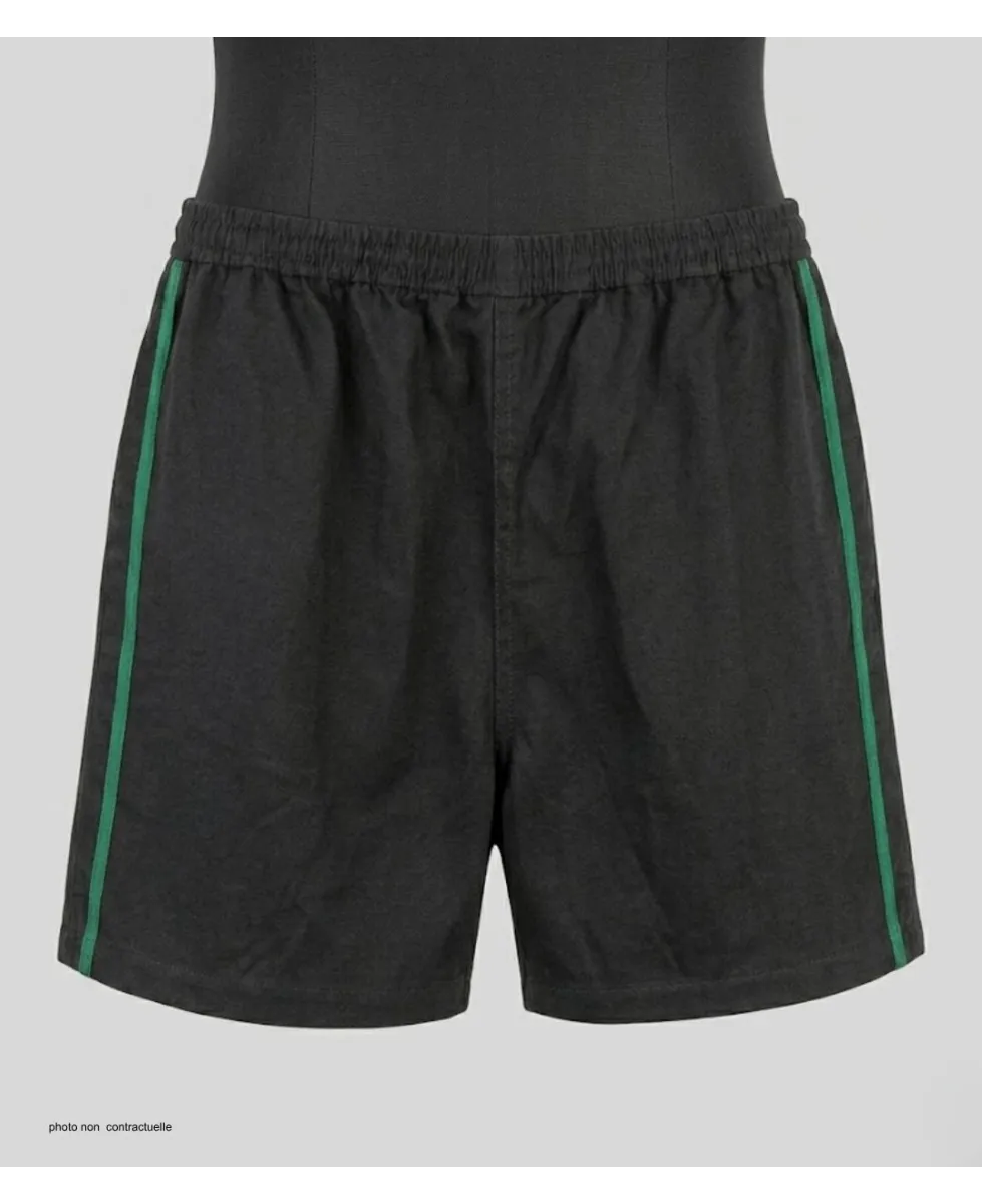 Short CHALLENGER 8L | Short homme élastiqué noir bande verte
