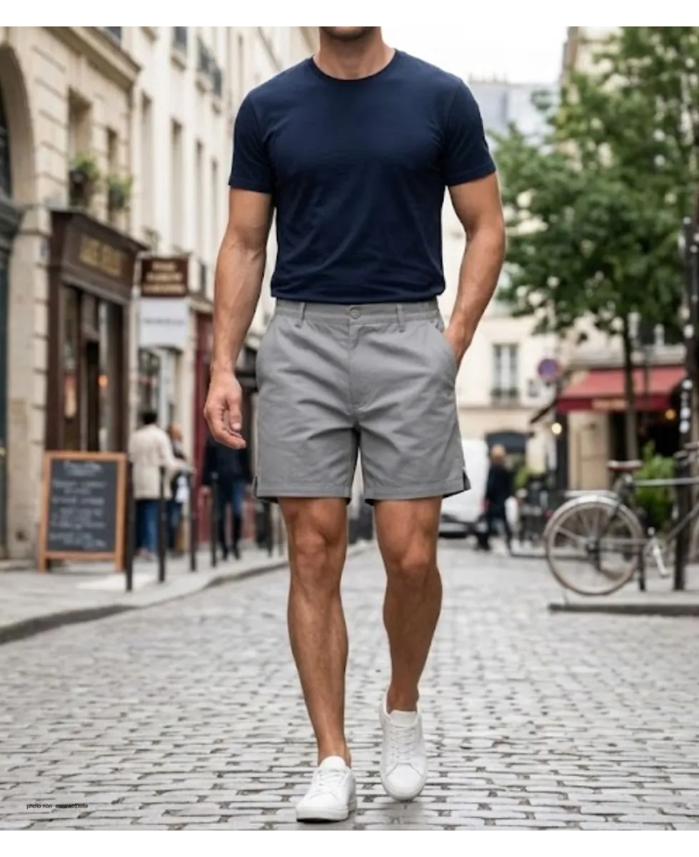 Short CHALLENGER BANJO2 | Short homme semi-élastique gris twill