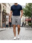 Short CHALLENGER BANJO2 | Short homme semi-élastique gris twill