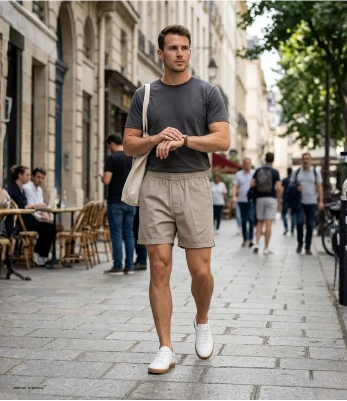 Short CHALLENGER BIVOUAC1 | Short homme élastique beige twill