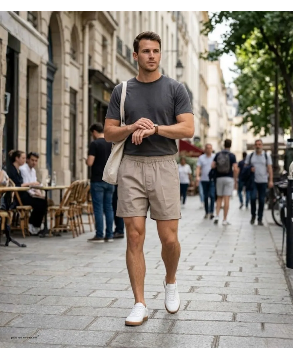 Short CHALLENGER BIVOUAC1 | Short homme élastique beige twill