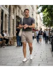 Short CHALLENGER BIVOUAC1 | Short homme élastique beige twill