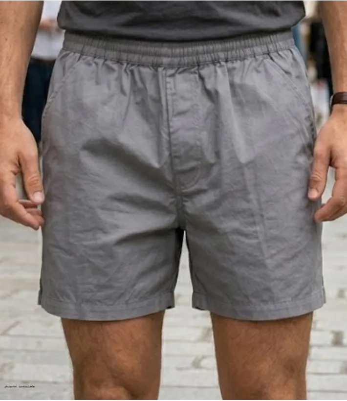 Short CHALLENGER BIVOUAC2 | Short homme élastique gris twill