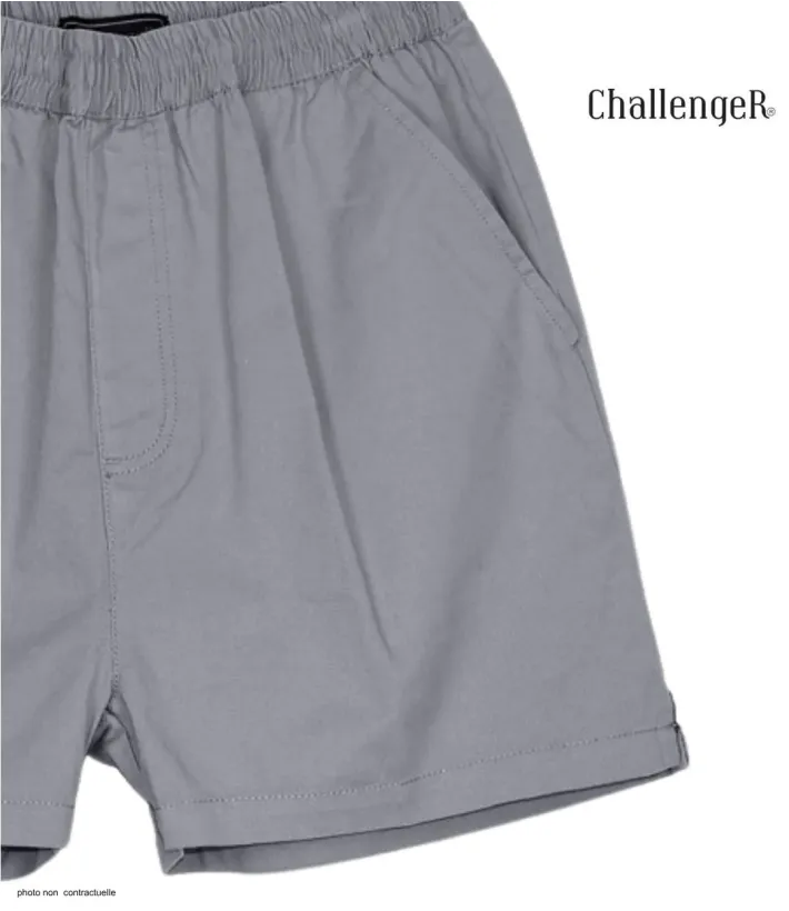 Short CHALLENGER BIVOUAC2 | Short homme élastique gris twill