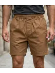 Short pour homme de la marque CHALLENGER modèle BIVOUAC3 de couleur camel marron en coton avec taille élastiquée souple.