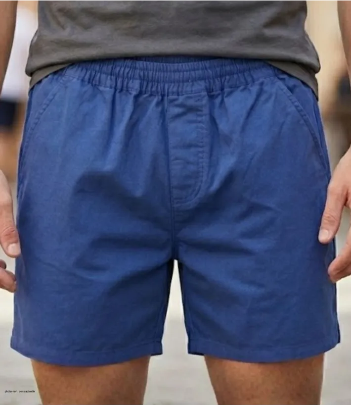 Short CHALLENGER BIVOUAC6 | Short homme élastique bleu coton