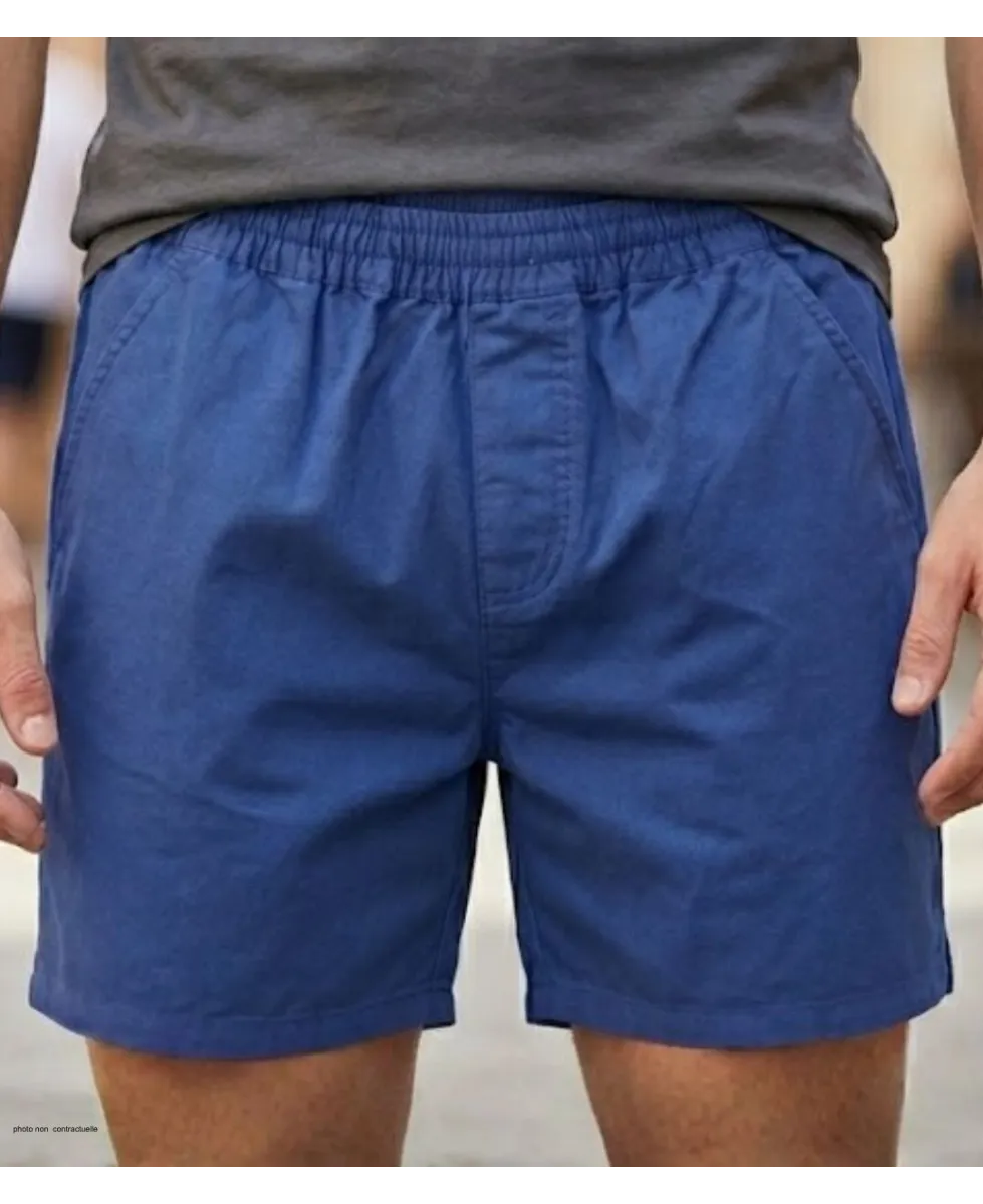 Short CHALLENGER BIVOUAC6 | Short homme élastique bleu coton