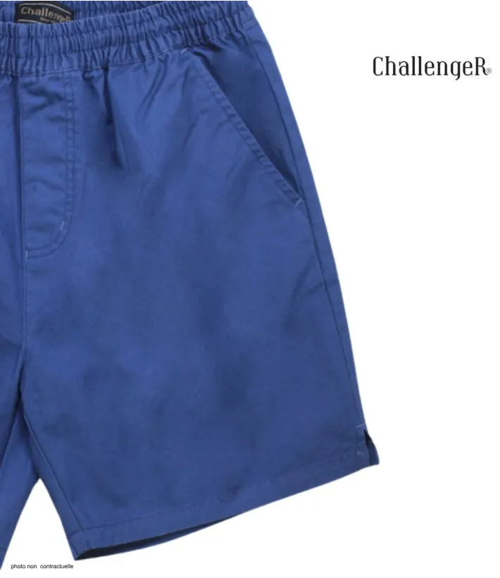 Short CHALLENGER BIVOUAC6 | Short homme élastique bleu coton