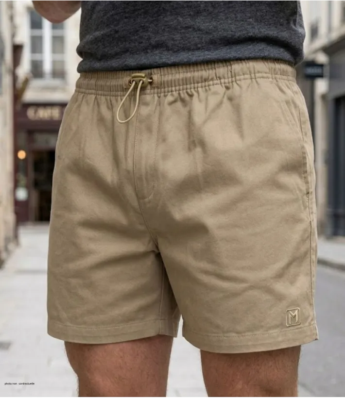 Short à 3 poches pour homme de la marque CHALLENGER modèle 710095U001 de couleur beige.