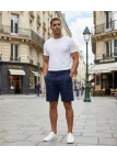 Short homme Mayflower 710096U002 classique bleu marine élastique