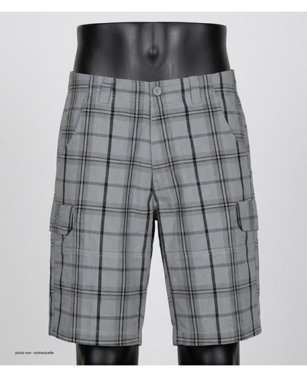 Bermuda homme Winchester INTACT3 à carreaux en coton gris