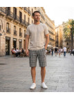 Bermuda homme Winchester INTACT3 à carreaux en coton gris