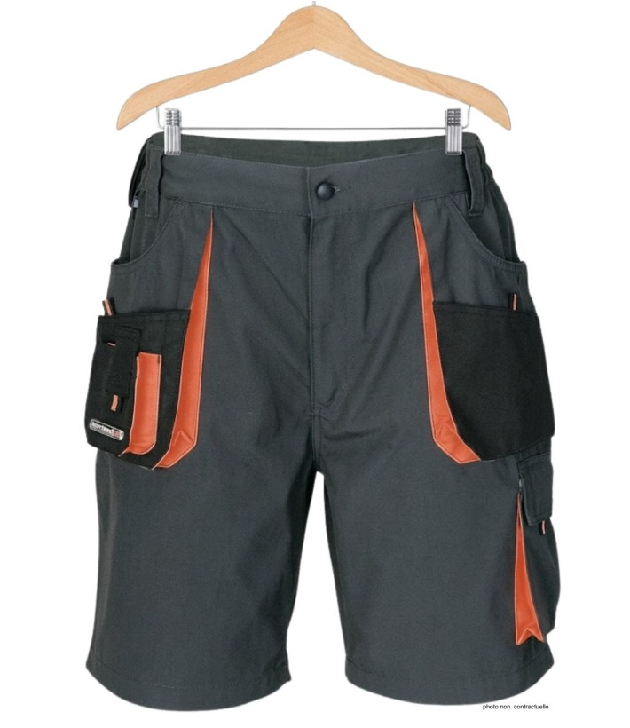 Bermuda de travail homme Terratrend 3231GN gris noir orange