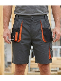 Bermuda de travail homme Terratrend 3231GN gris noir orange