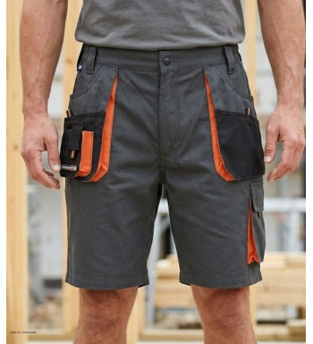 Bermuda de travail homme Terratrend 3231GN gris noir orange