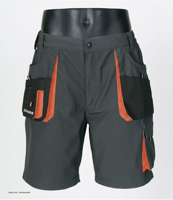 Bermuda de travail homme Terratrend 3231GN gris noir orange