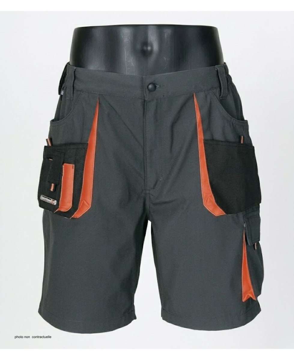 Bermuda de travail homme Terratrend 3231GN gris noir orange