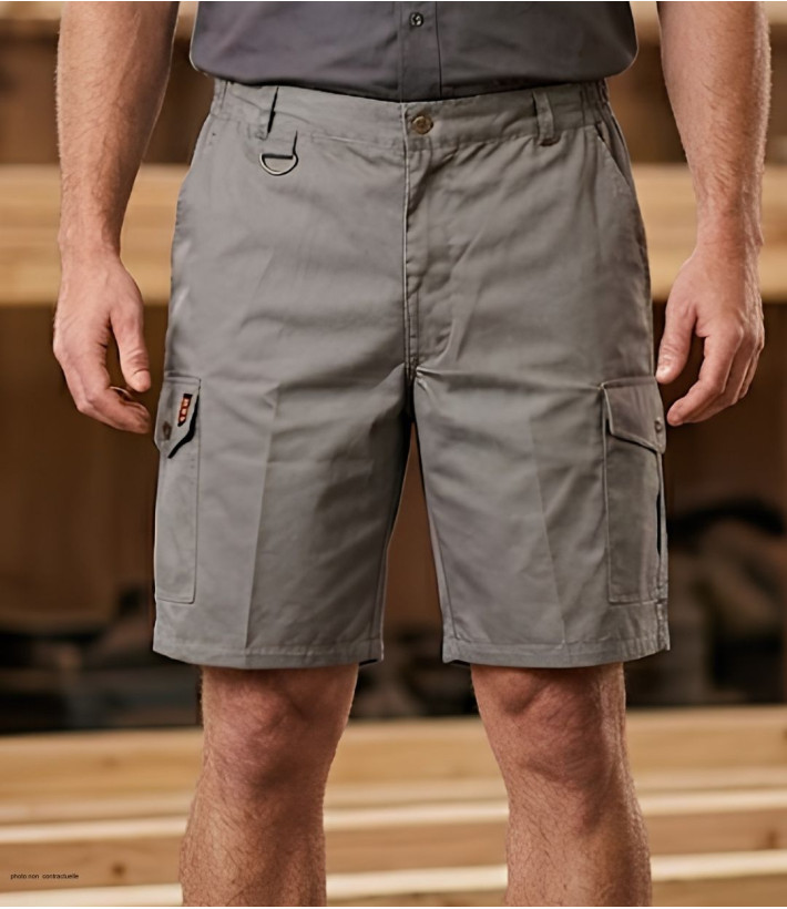 Bermuda de travail homme Worker SE7083 marron gris terre