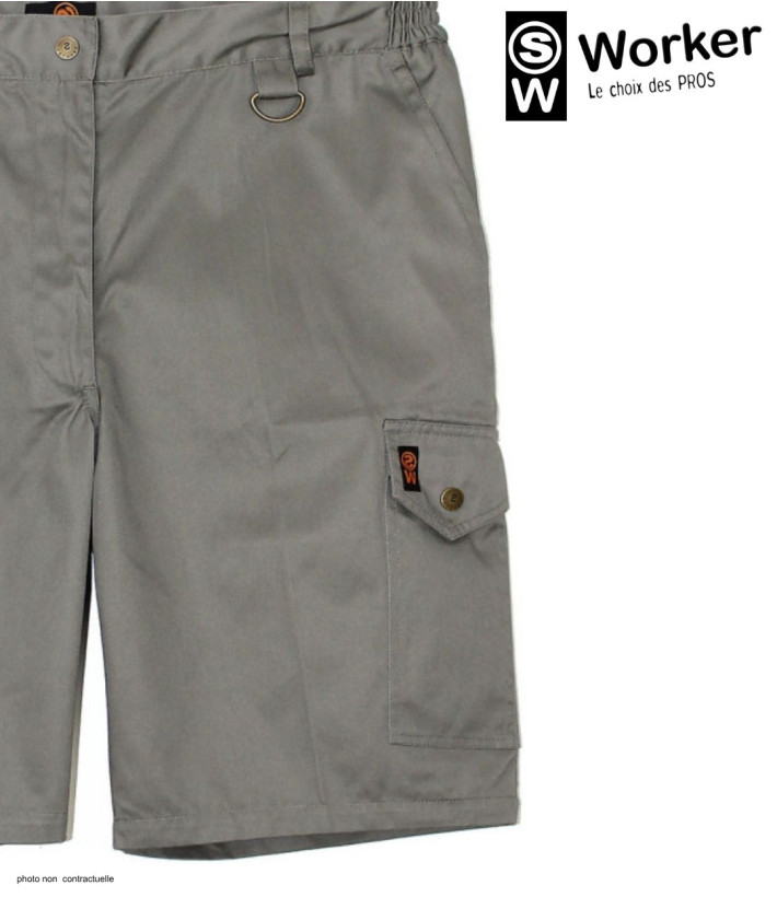 Bermuda de travail homme Worker SE7083 marron gris terre