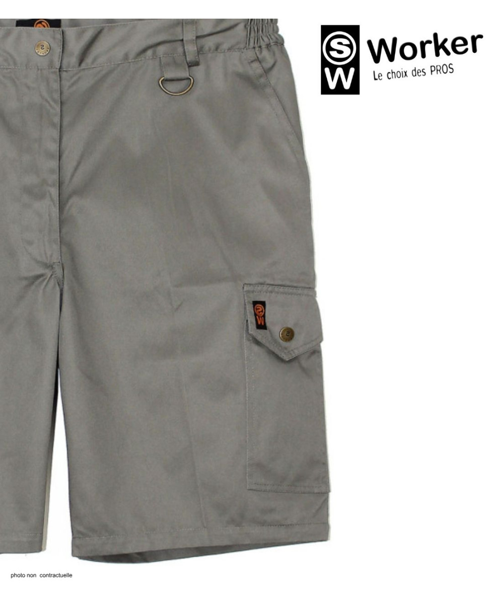 Bermuda de travail homme Worker SE7083 marron gris terre