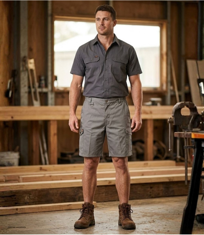 Bermuda de travail homme Worker SE7083 marron gris terre