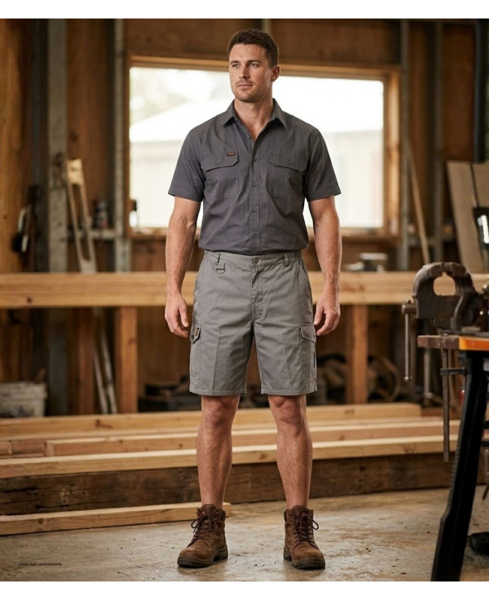 Bermuda de travail homme Worker SE7083 marron gris terre
