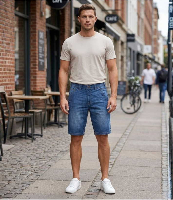 Bermuda en jean CHALLENGER IBIS2 - Short homme stretch bleu