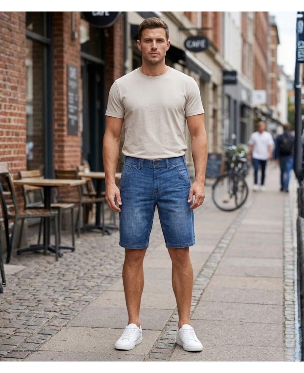 Bermuda en jean CHALLENGER IBIS2 - Short homme stretch bleu