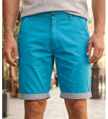 Bermuda uni avec revers CHALLENGER IBIZA1 - Short 100% coton bleu
