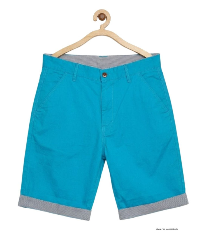 Bermuda uni avec revers CHALLENGER IBIZA1 - Short 100% coton bleu
