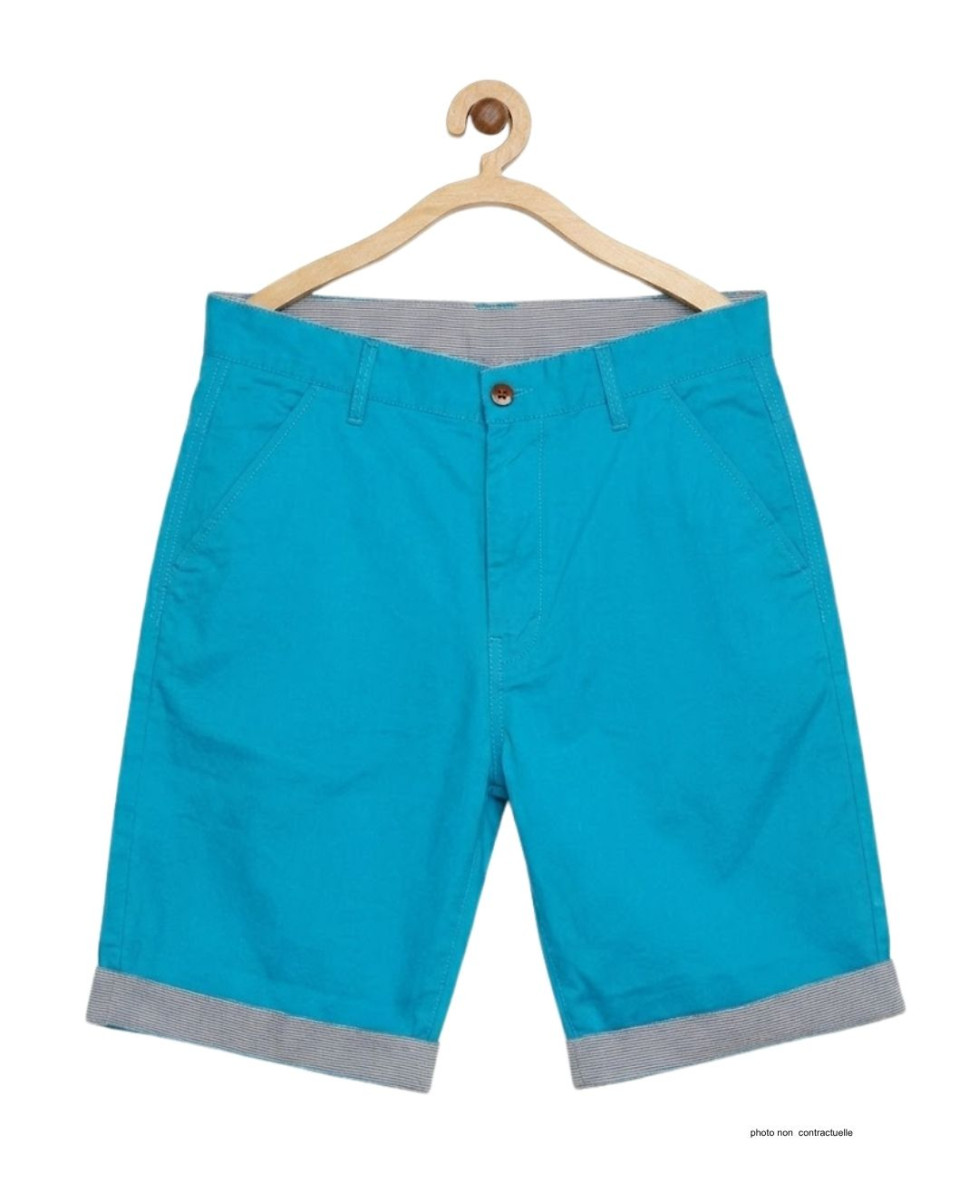 Bermuda uni avec revers CHALLENGER IBIZA1 - Short 100% coton bleu
