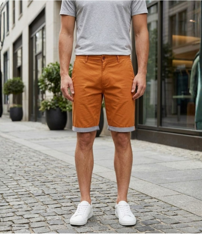 Bermuda uni avec revers CHALLENGER IBIZA2 - Short coton orange