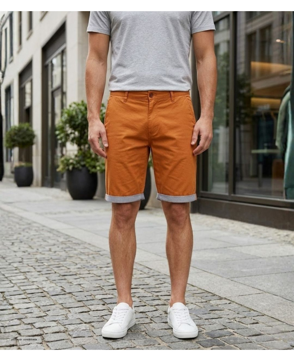 Bermuda uni avec revers CHALLENGER IBIZA2 - Short coton orange