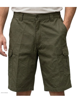 Bermuda cargo multipoches CHALLENGER ICARE - Short coton canvas marron