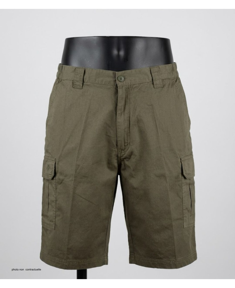 Bermuda cargo multipoches CHALLENGER ICARE - Short coton canvas marron