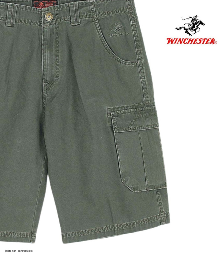 Bermuda Homme WINCHESTER IDAHO1 Vert Olive Cargo Multi-poches