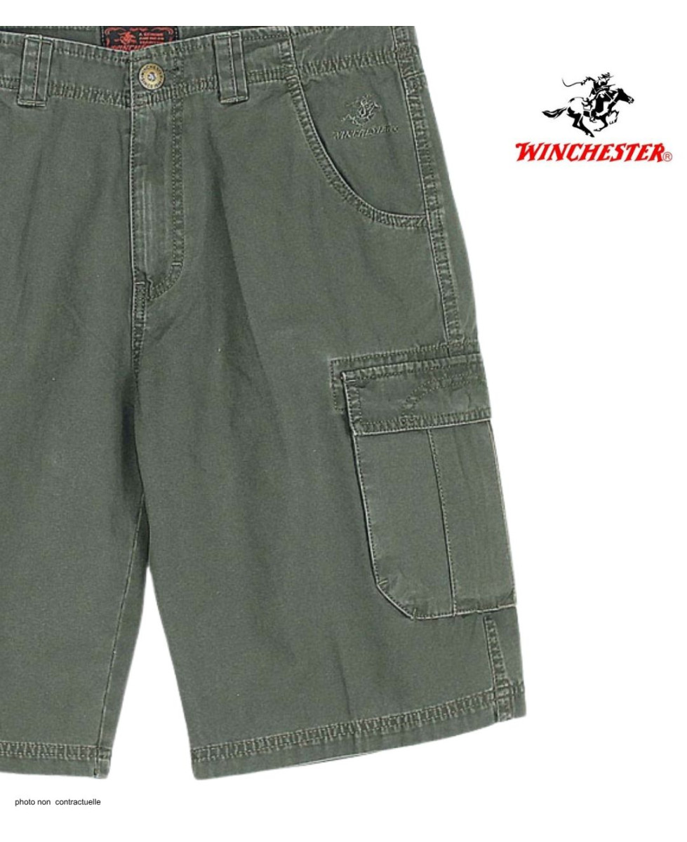 Bermuda Homme WINCHESTER IDAHO1 Vert Olive Cargo Multi-poches