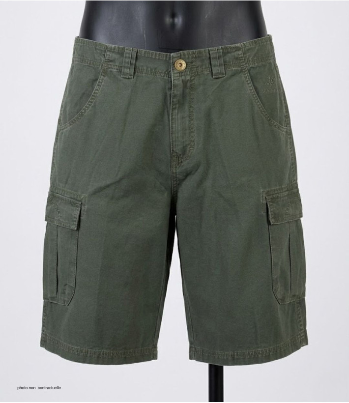 Bermuda Homme WINCHESTER IDAHO1 Vert Olive Cargo Multi-poches